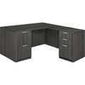 Regency Seating Regency Legacy 60" Double Full Pedestal L-Desk with 35" Return, Ash Grey LLDFP6030AG